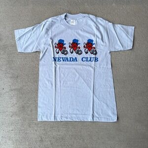 Four Seasons Unisex T-Shirt Blue Nevada Club Graphic Print Short Sleeve Tee M